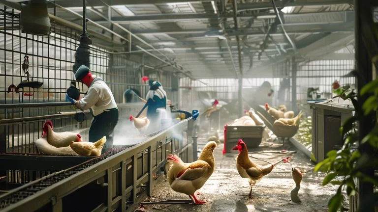 Limpeza eficiente em criação de aves domésticas: saúde e produtividade
